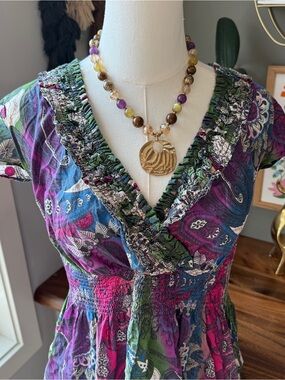 Tommy Hilfiger Paisley Smocked Mini Dress XL